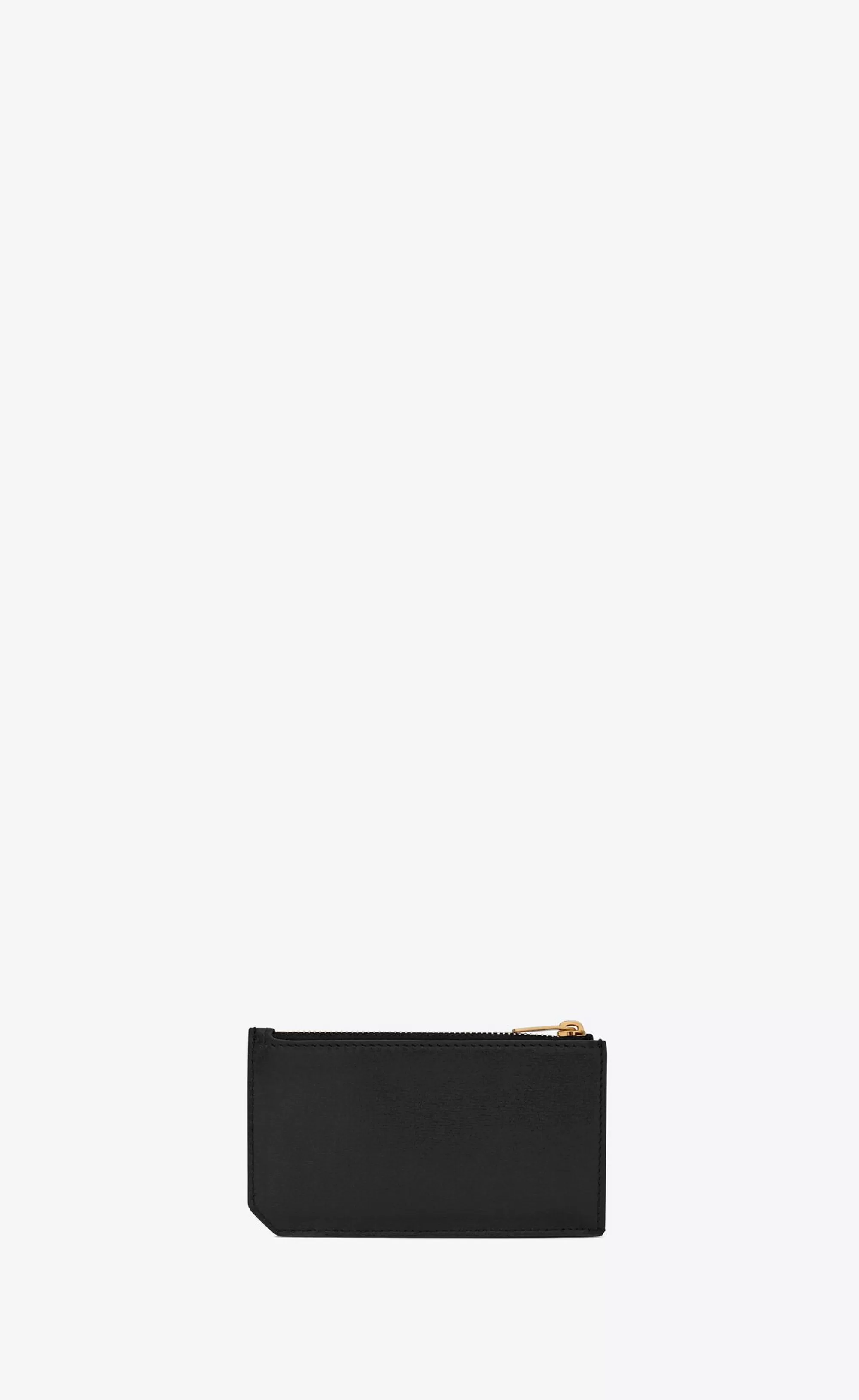 Saint Laurent CARD CASES^TINY CASSANDRE Zipped Fragments Credit Card Case In SHINY LEATHER | | YSL.com