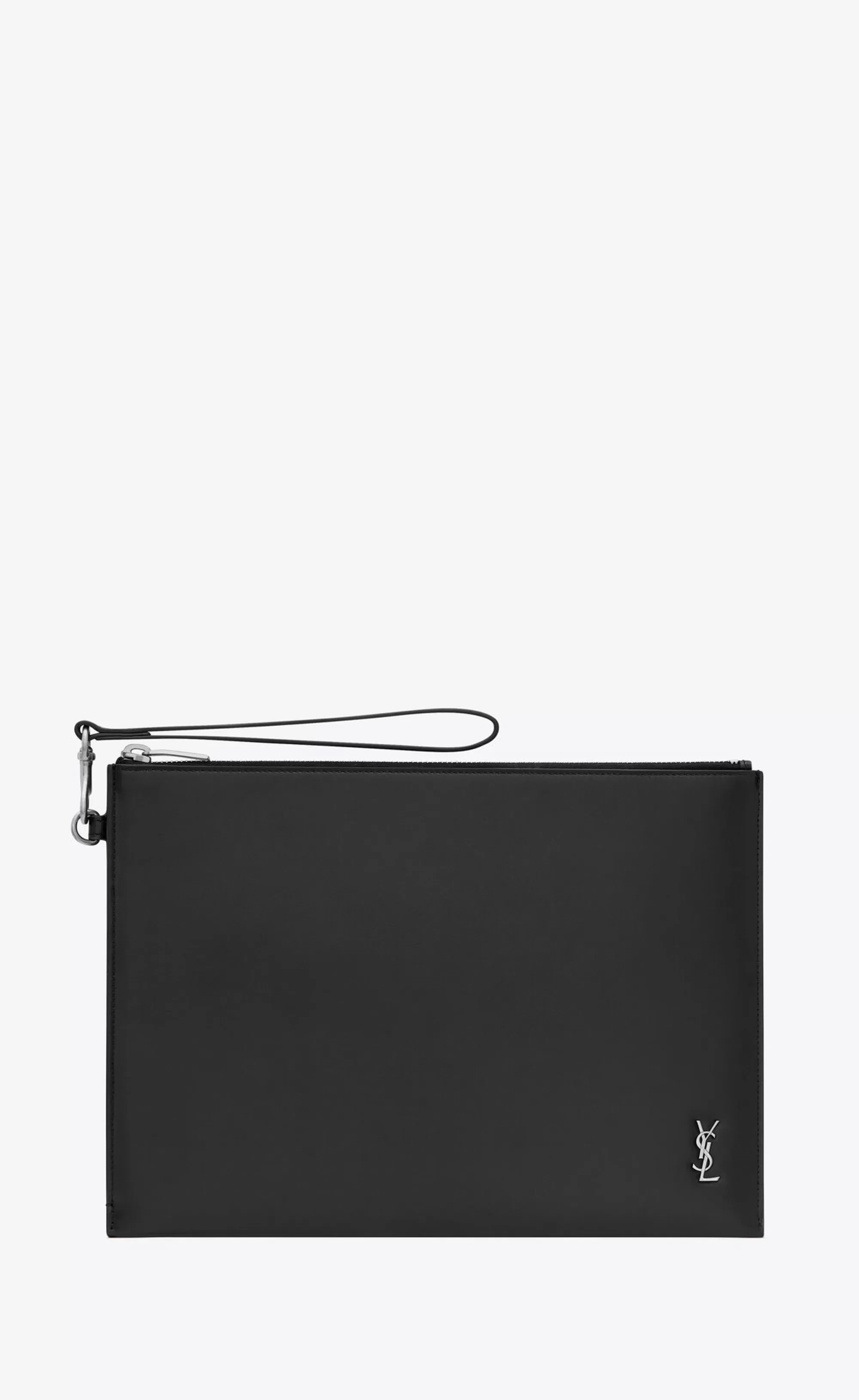 Saint Laurent POUCHES^TINY CASSANDRE Zipped Tablet Holder In Shiny Leather | | YSL.com
