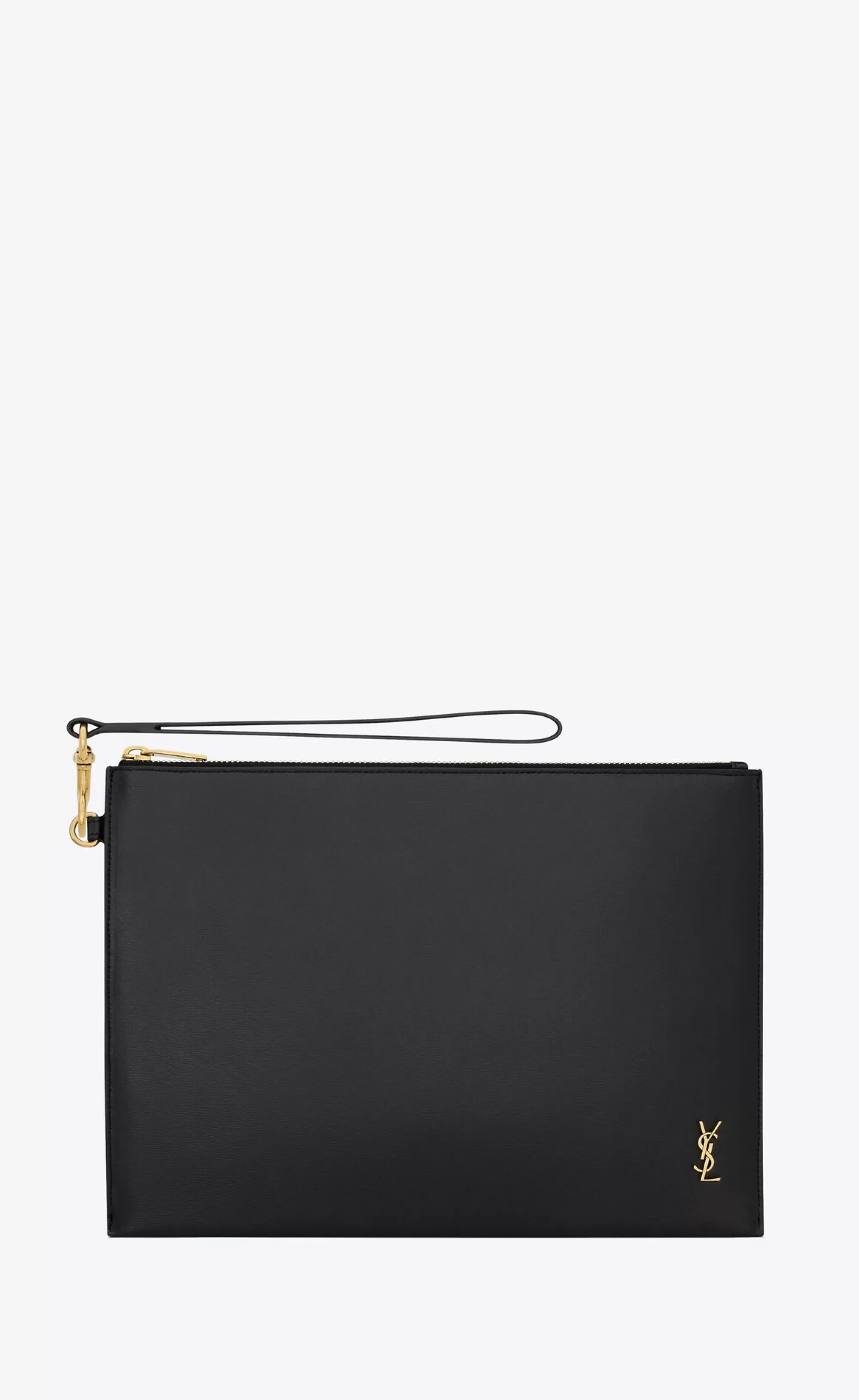Saint Laurent POUCHES^TINY CASSANDRE ZIPPED TABLET HOLDER IN SHINY LEATHER | | YSL.com