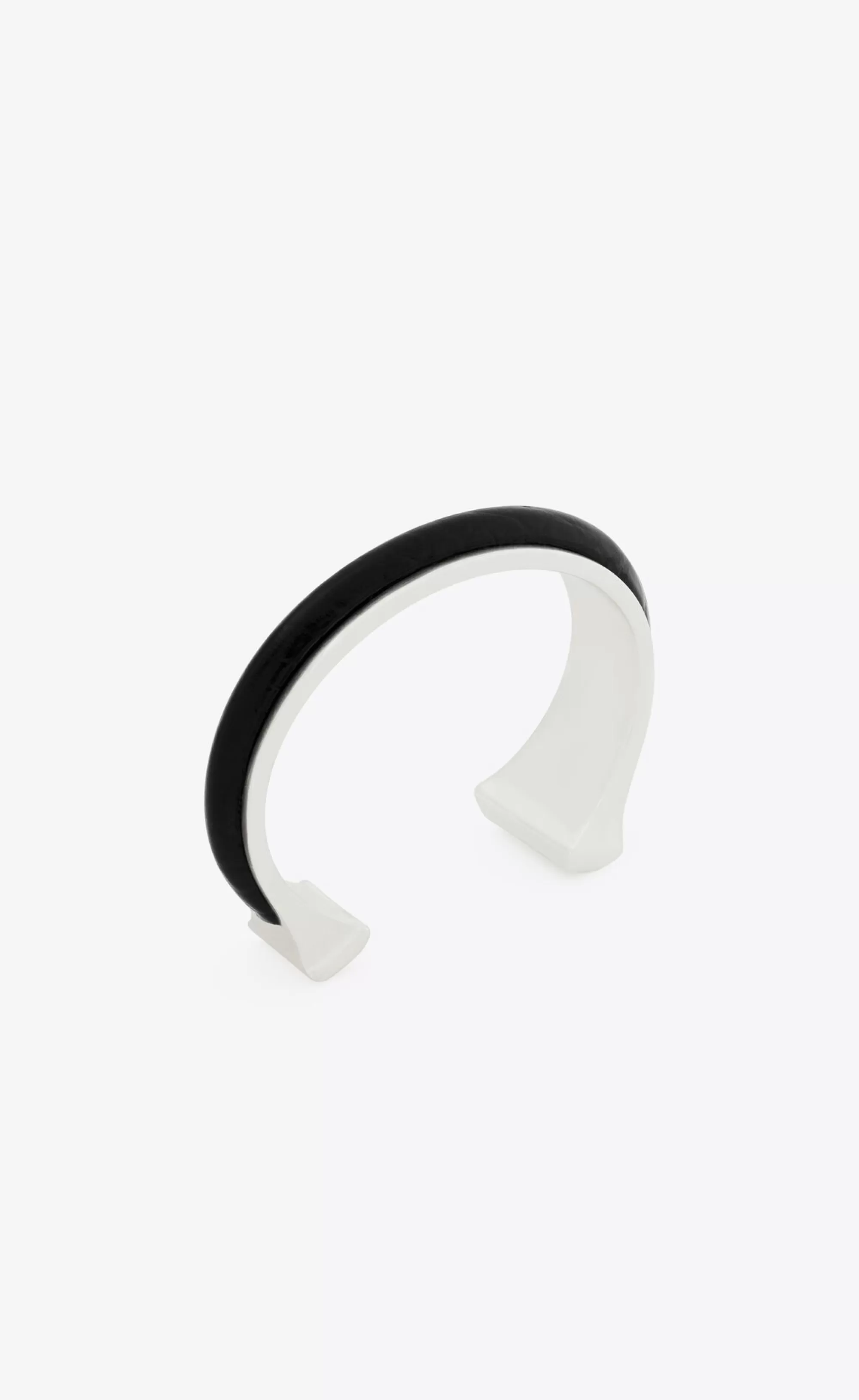 Saint Laurent Bracelets^Torc Bracelet In Metal And Leather | | YSL.com