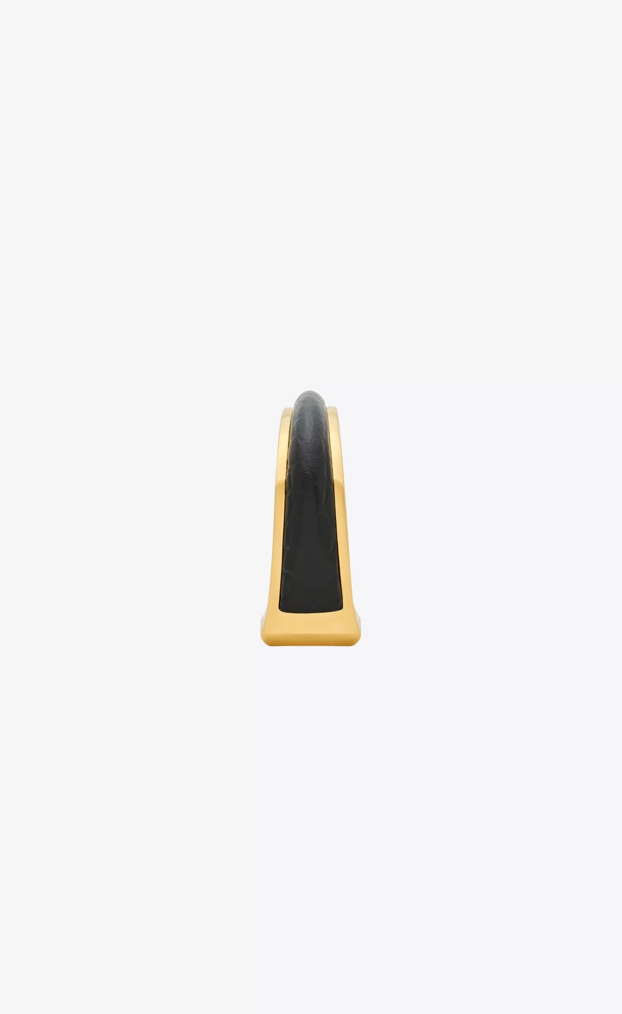 Women Saint Laurent CUFFS AND BRACELETS^Torc Bracelet In Metal And Leather | | YSL.com