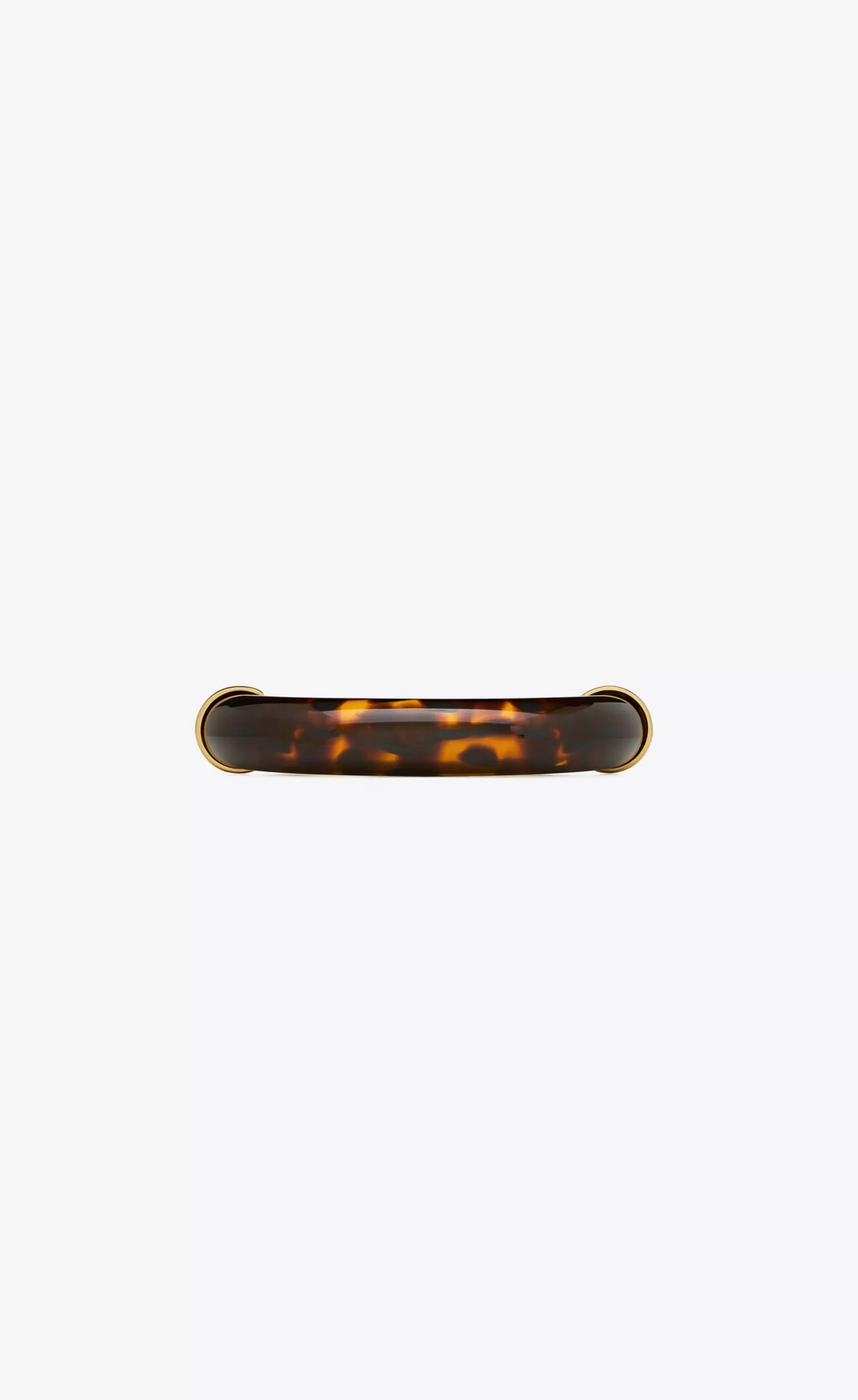 Women Saint Laurent Bracelets | CUFFS AND BRACELETS^Tortoiseshell Duet Bangle In Resin And Metal | | YSL.com