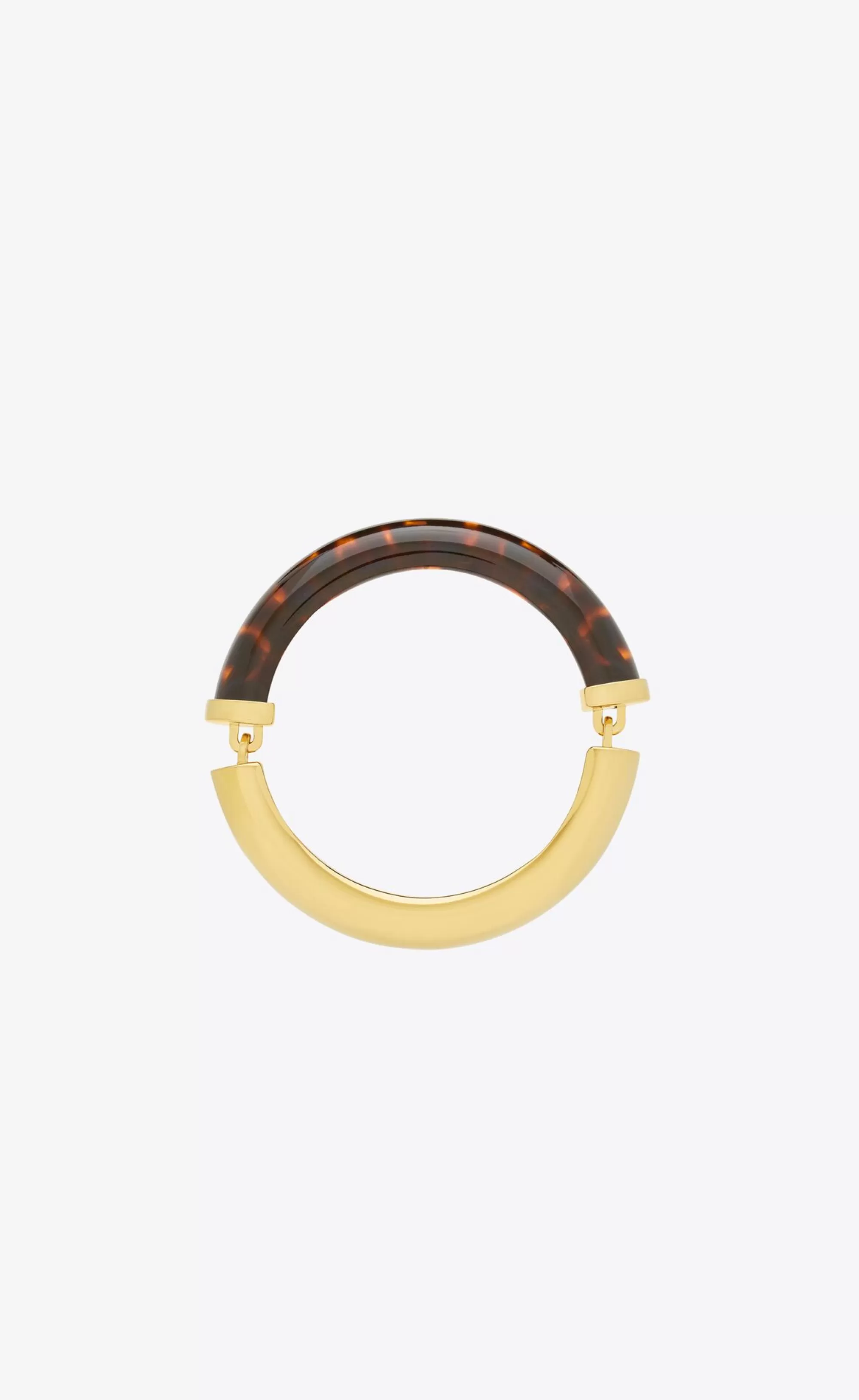 Women Saint Laurent Bracelets | CUFFS AND BRACELETS^Tortoiseshell Duet Bangle In Resin And Metal | | YSL.com