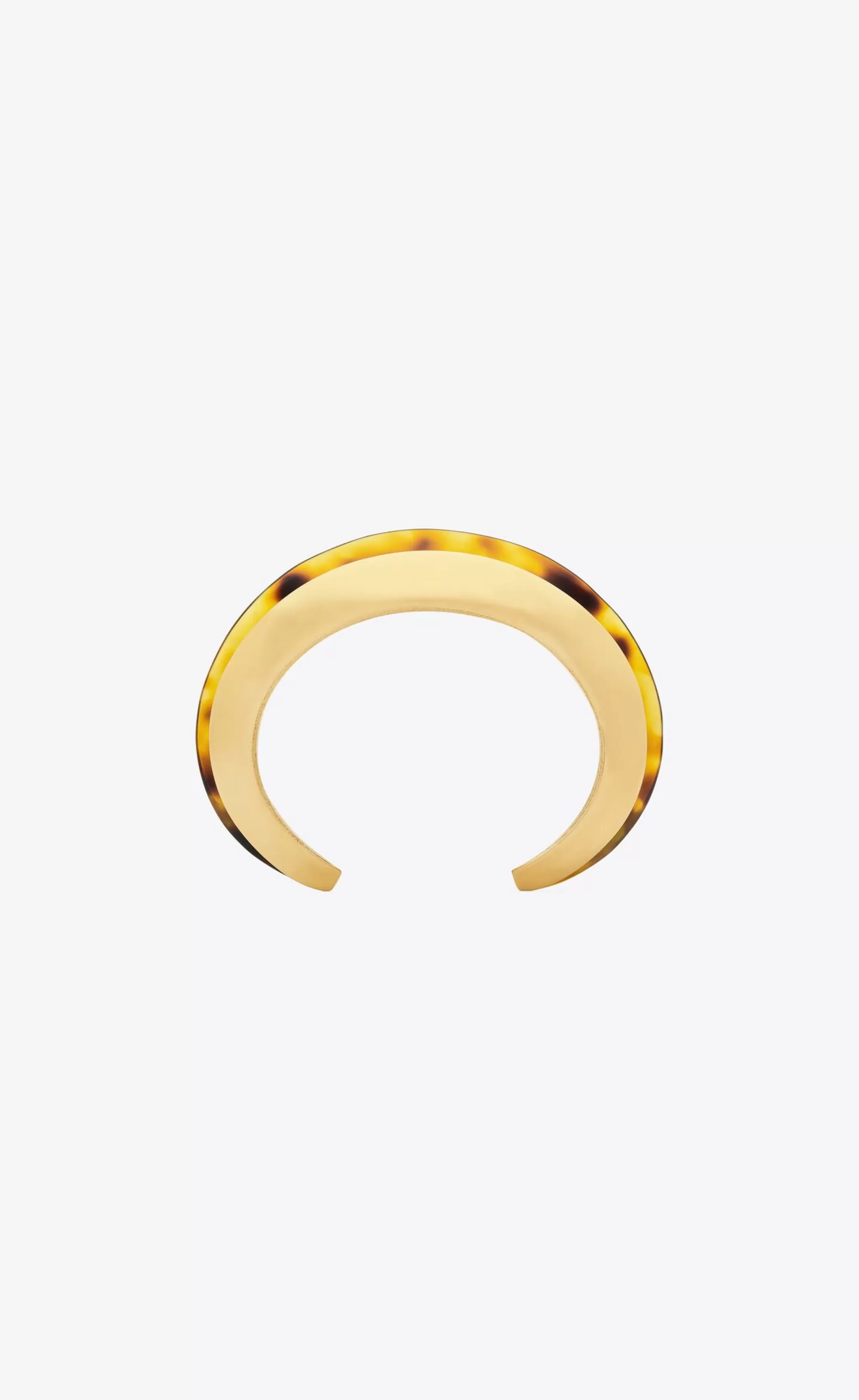 Women Saint Laurent CUFFS AND BRACELETS^Tortoiseshell Duet Cuff In Resin And Metal | | YSL.com