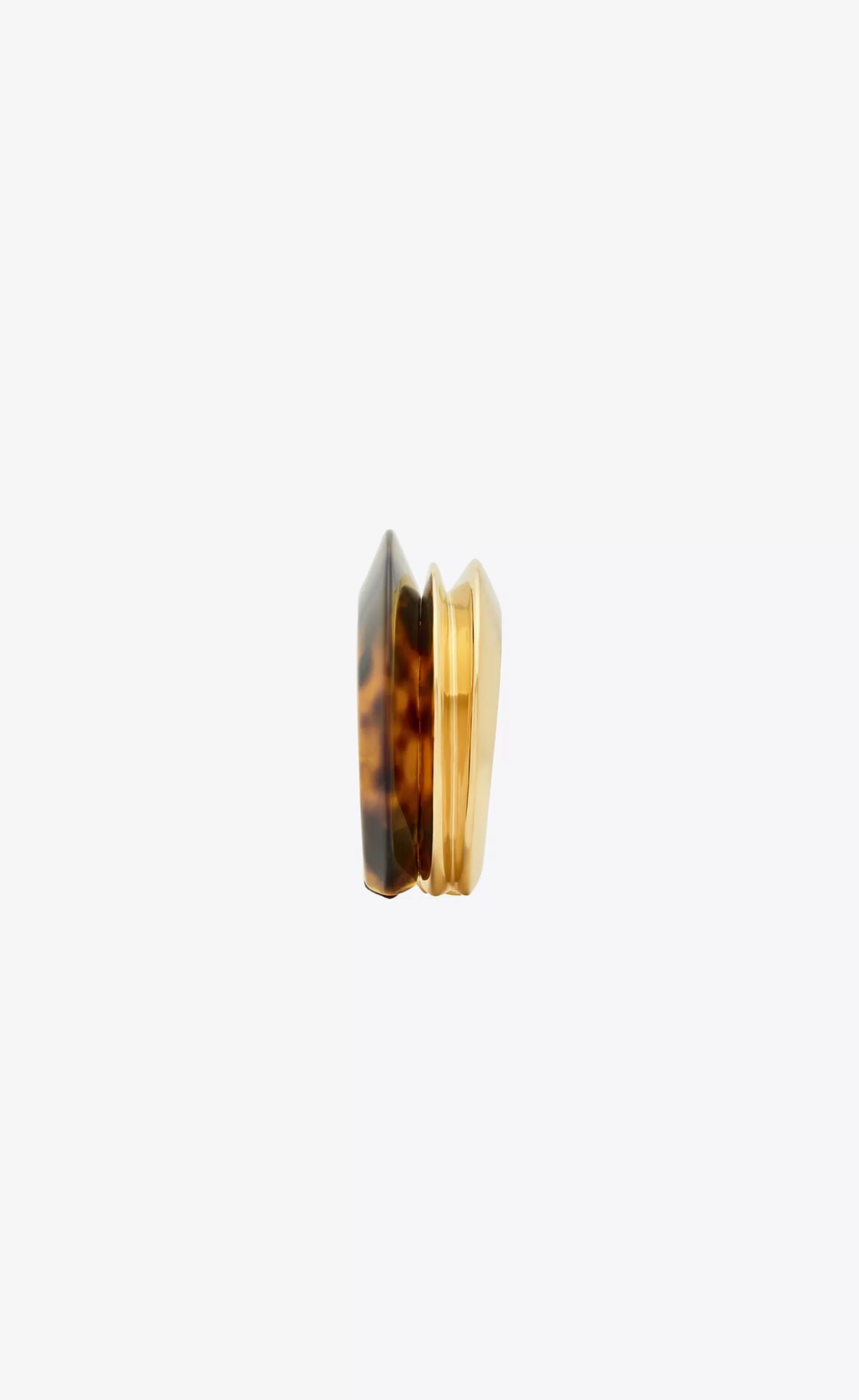 Women Saint Laurent CUFFS AND BRACELETS^Tortoiseshell Duet Cuff In Resin And Metal | | YSL.com