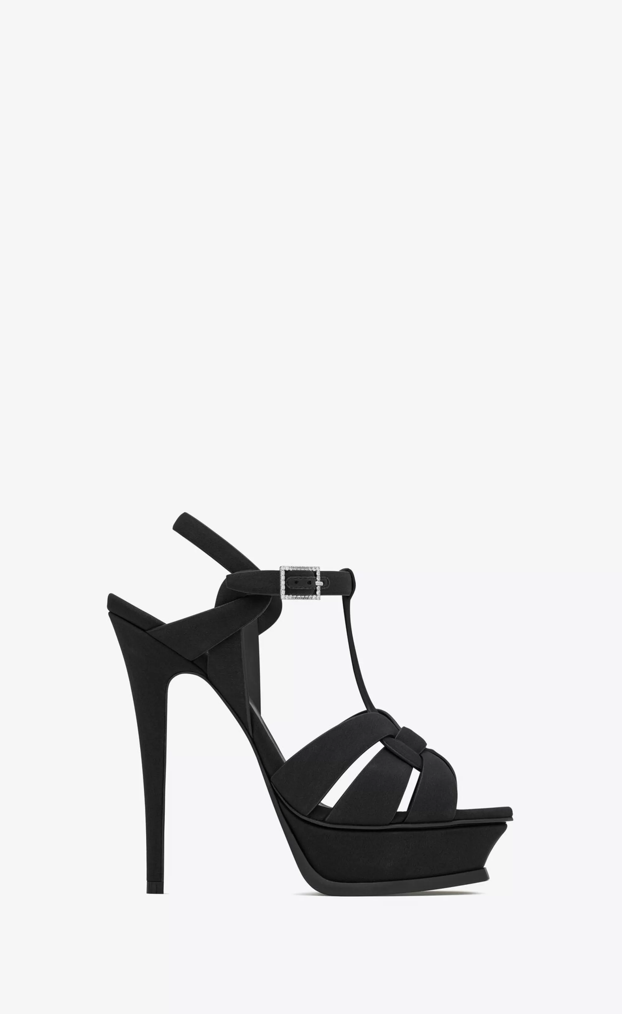 Women Saint Laurent High Heel Sandals^TRIBUTE Platform Sandals In Crepe De Chine | | YSL.com