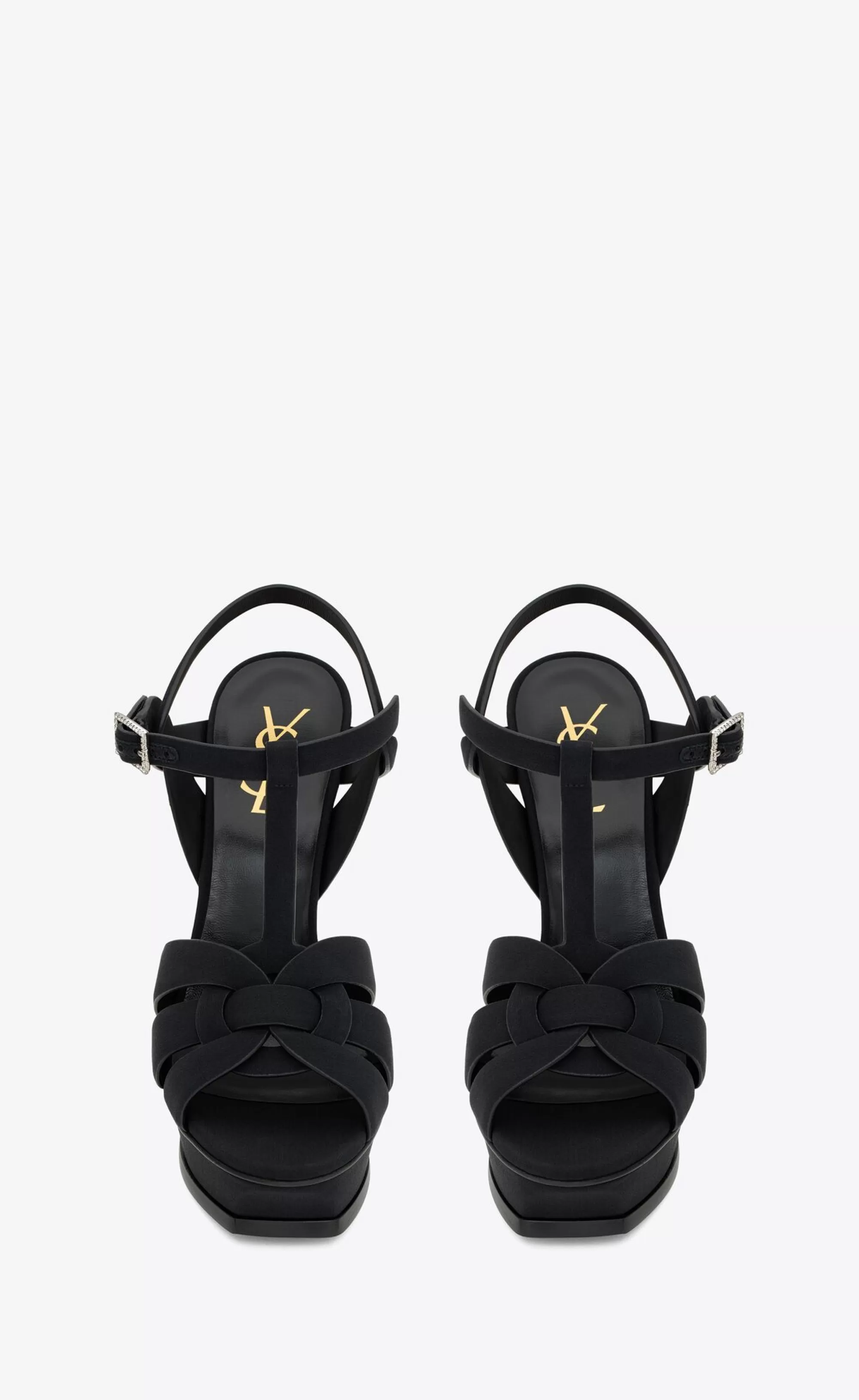 Women Saint Laurent High Heel Sandals^TRIBUTE Platform Sandals In Crepe De Chine | | YSL.com