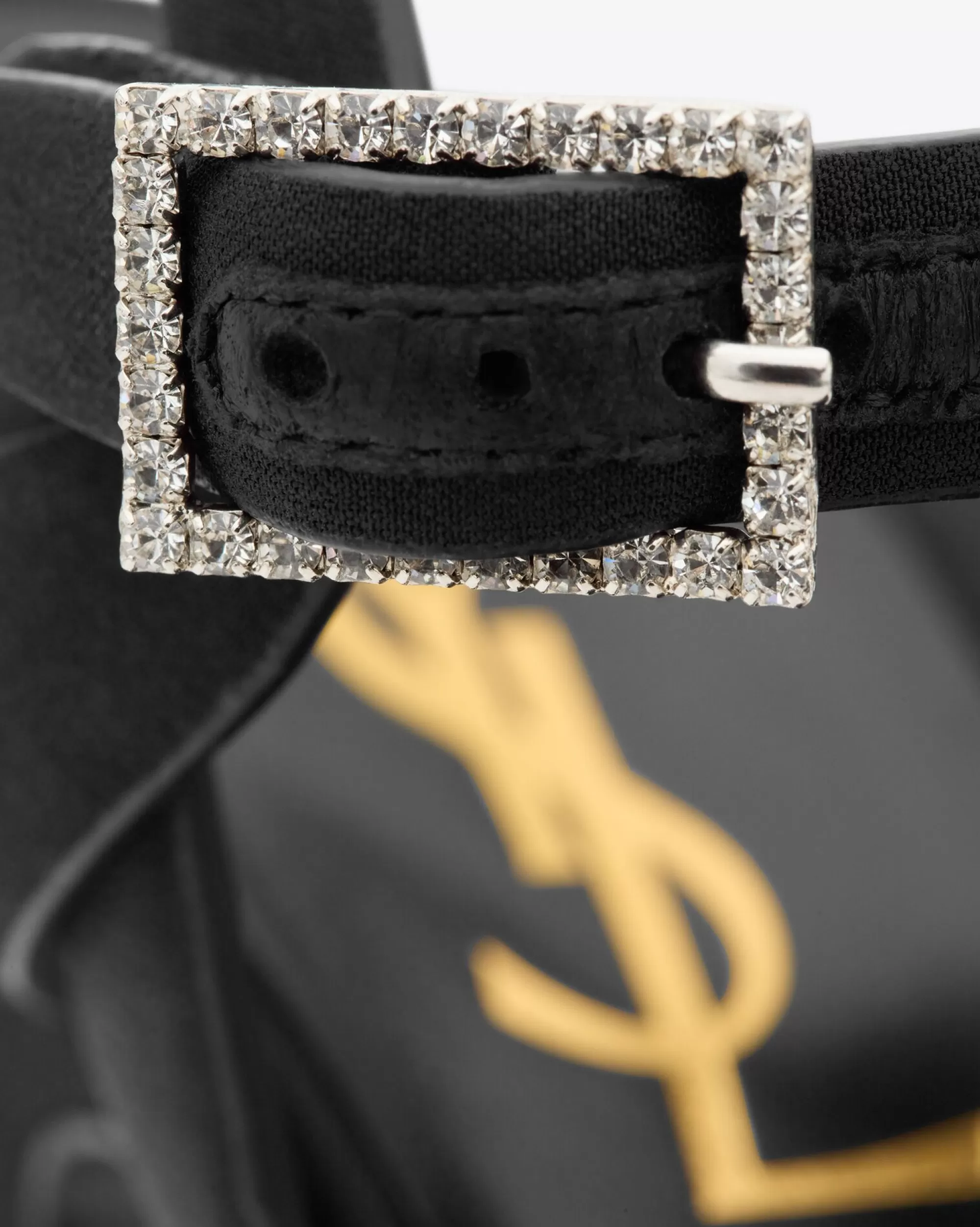 Women Saint Laurent High Heel Sandals^TRIBUTE Platform Sandals In Crepe De Chine | | YSL.com