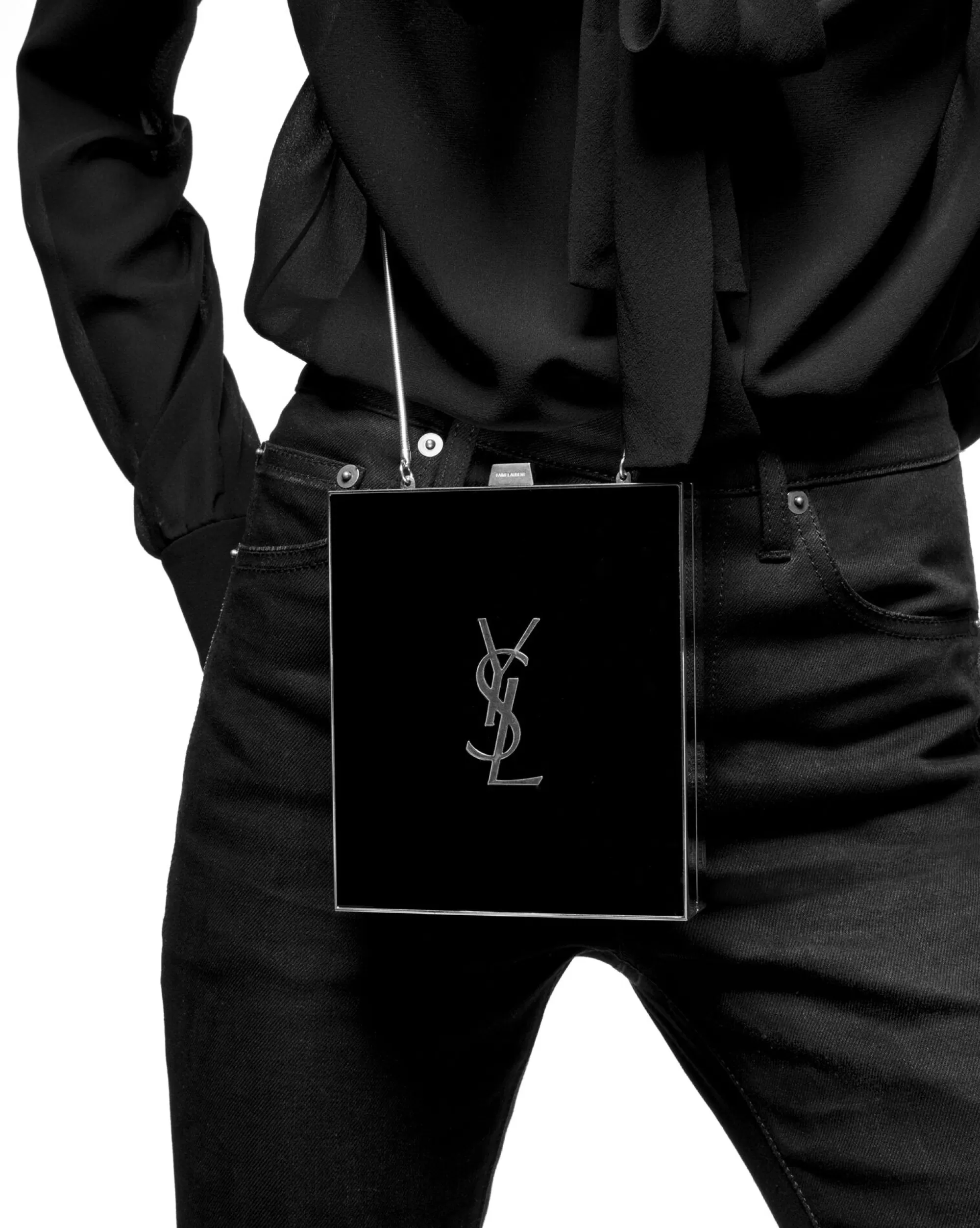 Women Saint Laurent CLUTCHES AND EVENING^TUXEDO BOX BAG IN PLEXIGLASS AND METAL | | YSL.com