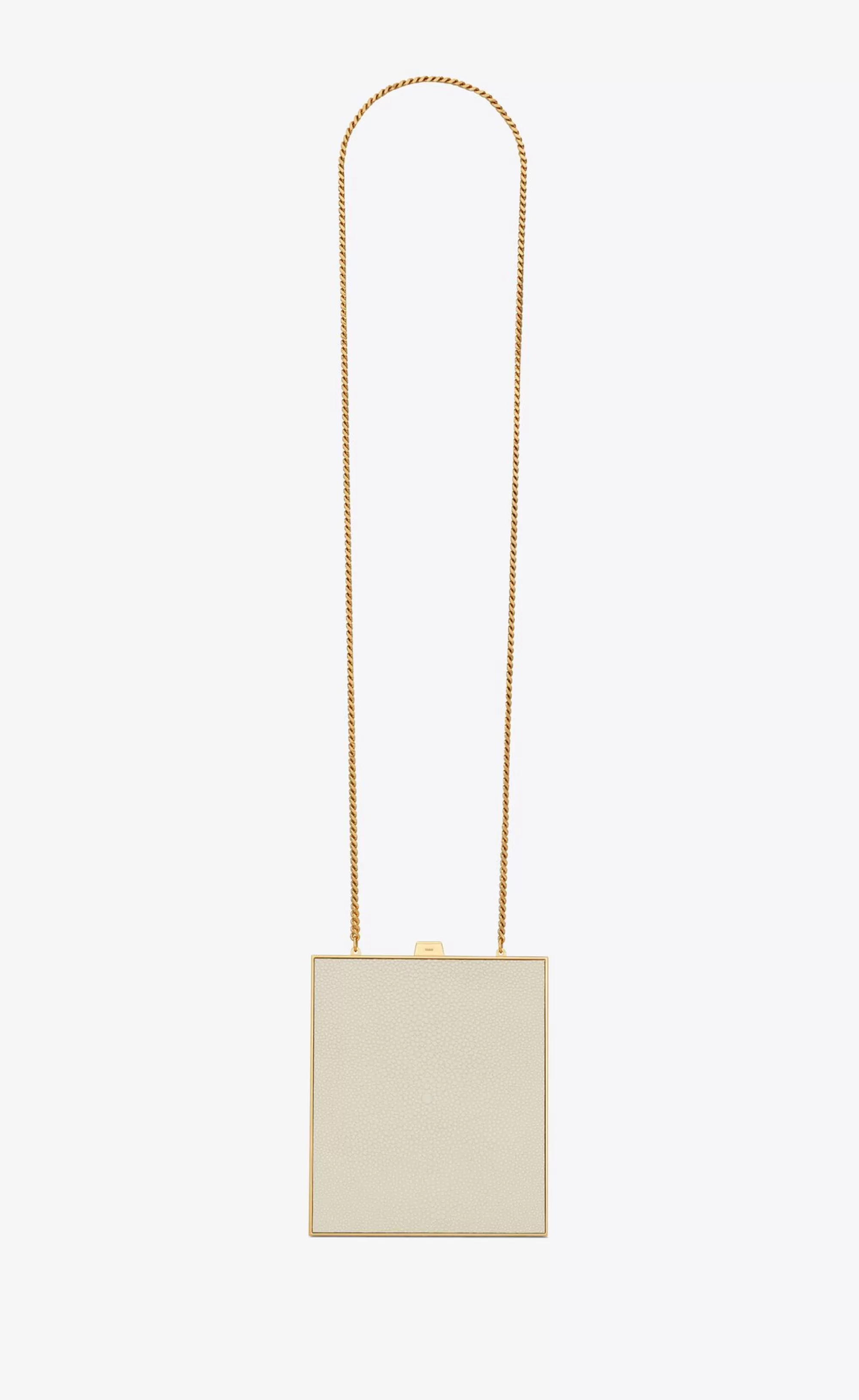Women Saint Laurent SMOKING | CLUTCHES AND EVENING^TUXEDO BOX BAG IN SHAGREEN-EMBOSSED LEATHER AND METAL | | YSL.com