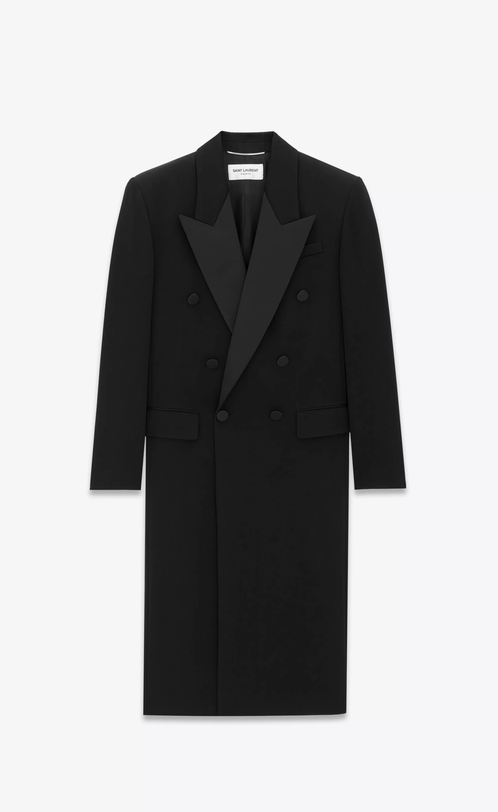 Saint Laurent ALL READY TO WEAR | COATS^Tuxedo Coat In GRAIN DE POUDRE | | YSL.com