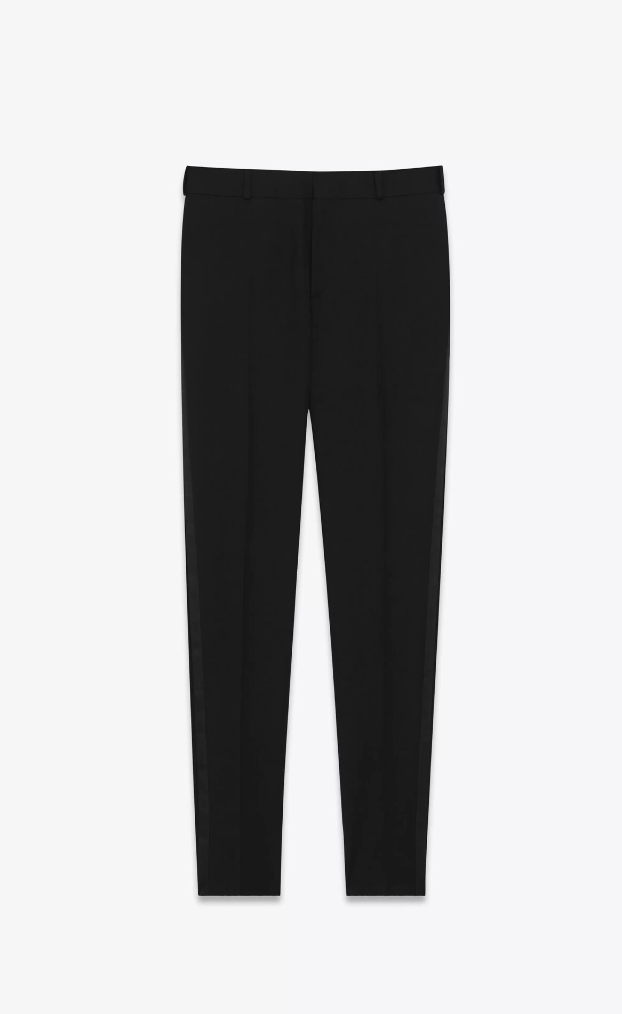 Women Saint Laurent JACKETS AND PANTS^Tuxedo Straight Pants In Grain De Poudre | | YSL.com