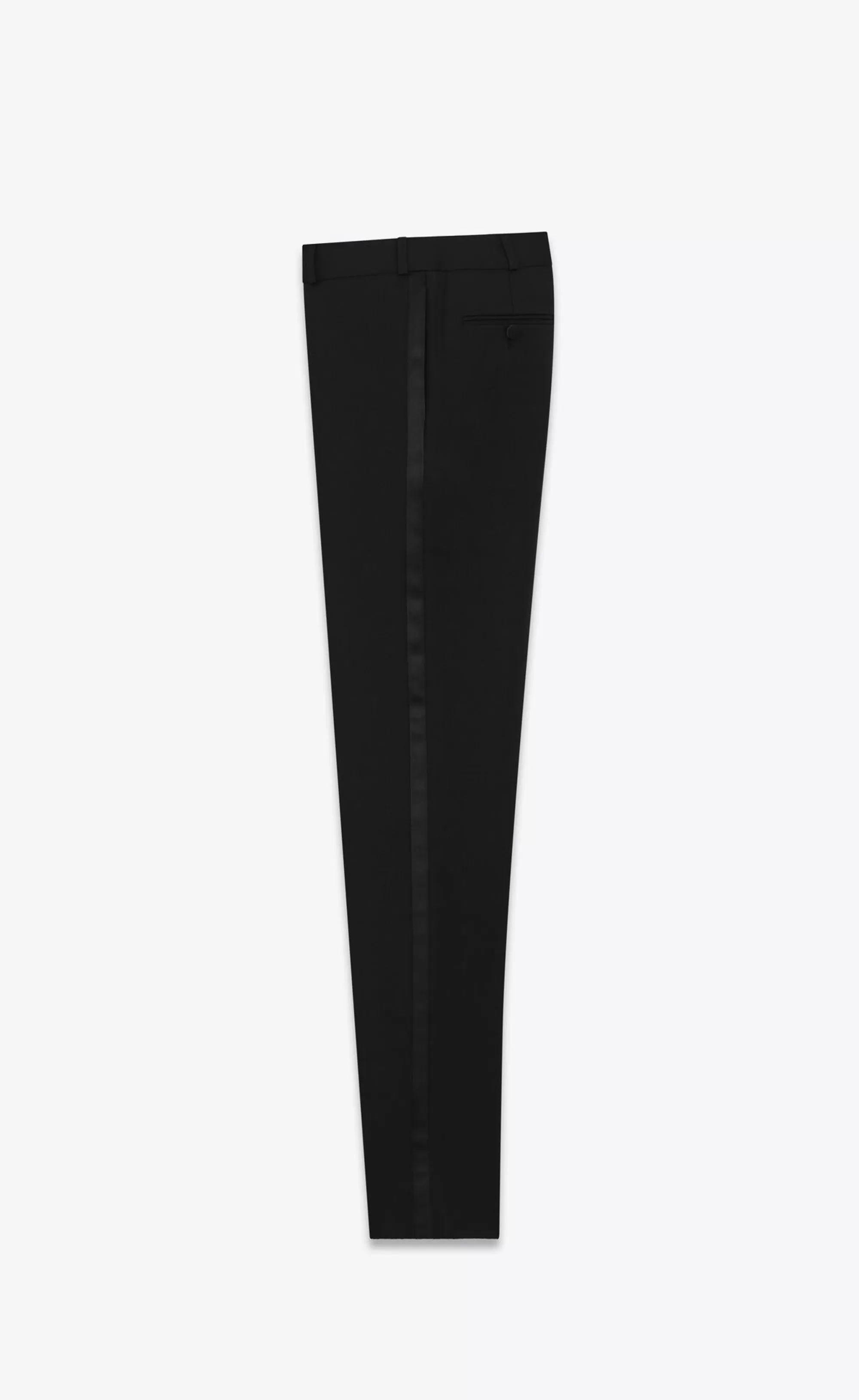 Women Saint Laurent JACKETS AND PANTS^Tuxedo Straight Pants In Grain De Poudre | | YSL.com