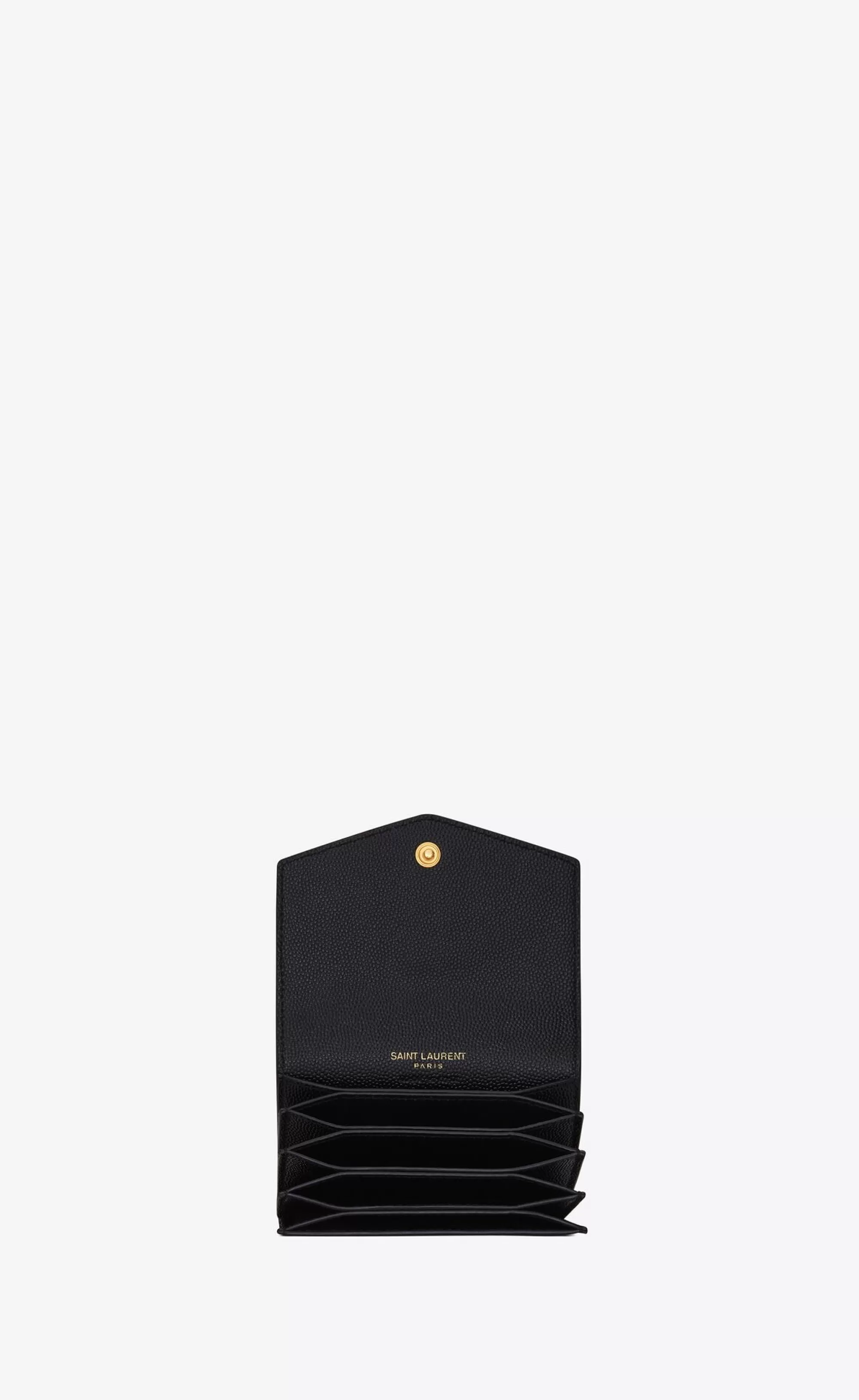 Women Saint Laurent CARD CASES^UPTOWN Business-card Case In Grain De Poudre Embossed Leather | | YSL.com