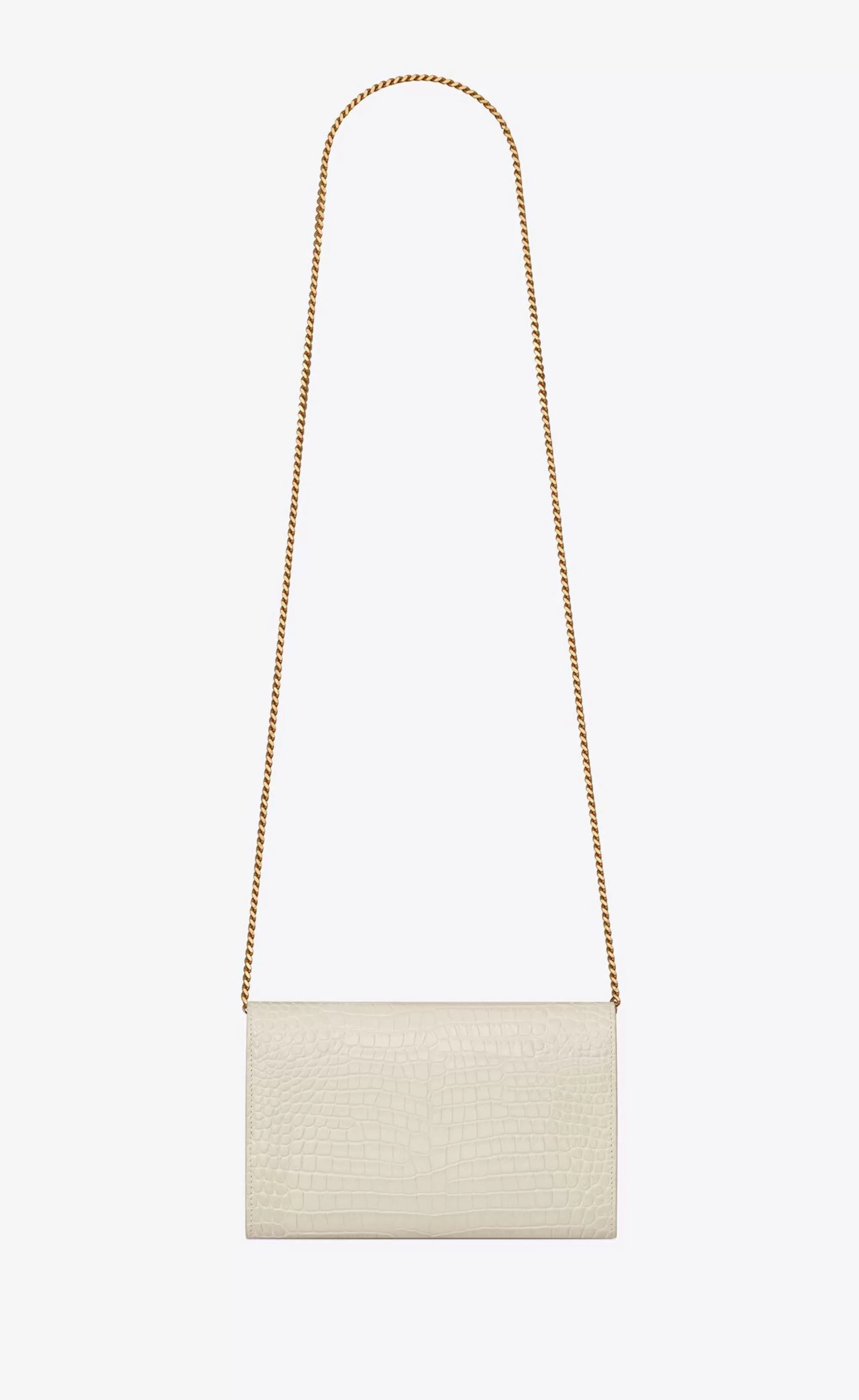 Women Saint Laurent CHAIN WALLETS^UPTOWN Chain Wallet In Crocodile-embossed Shiny Leather | | YSL.com