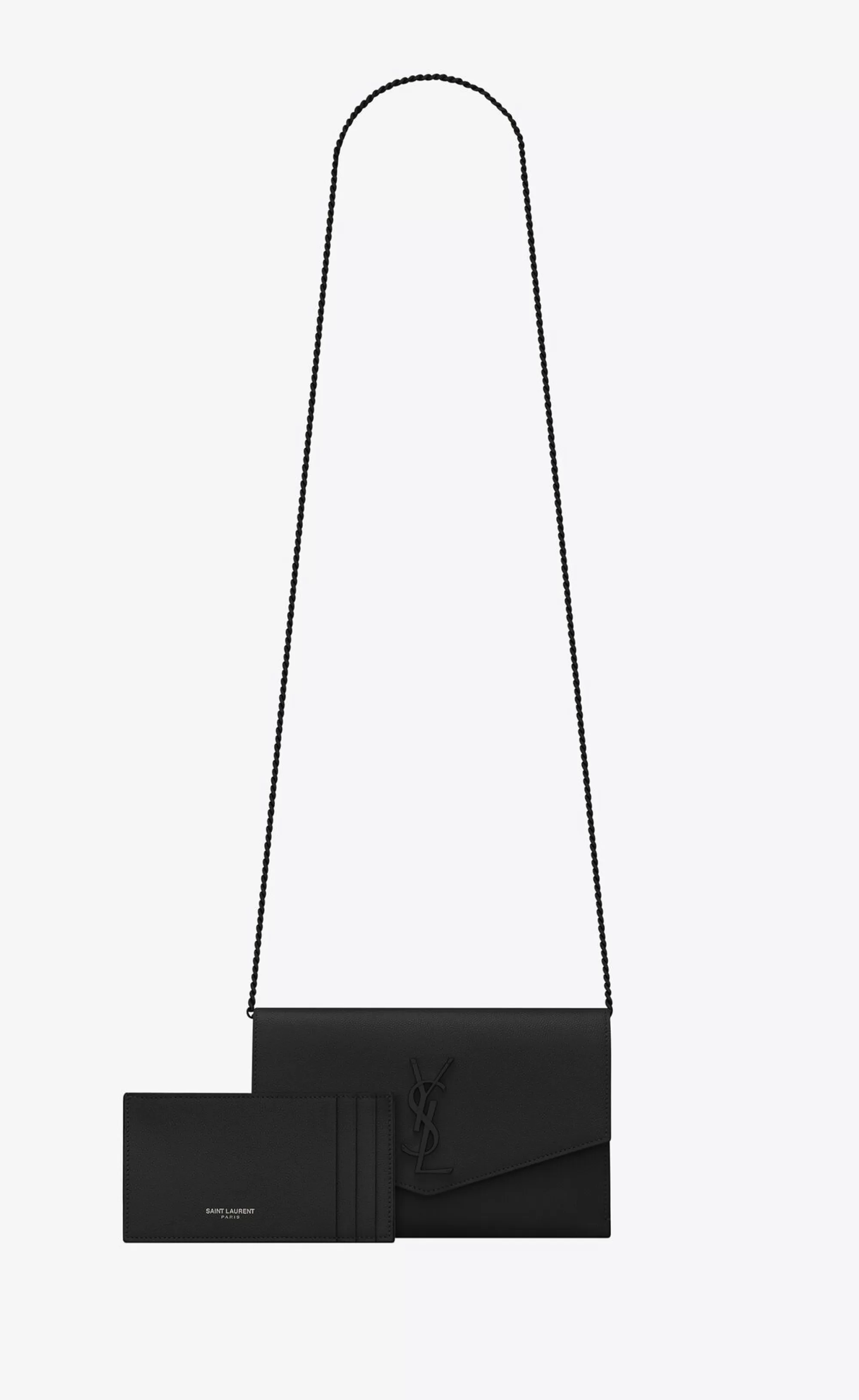 Women Saint Laurent CHAIN WALLETS^UPTOWN Chain Wallet In Grain De Poudre Embossed Leather | | YSL.com