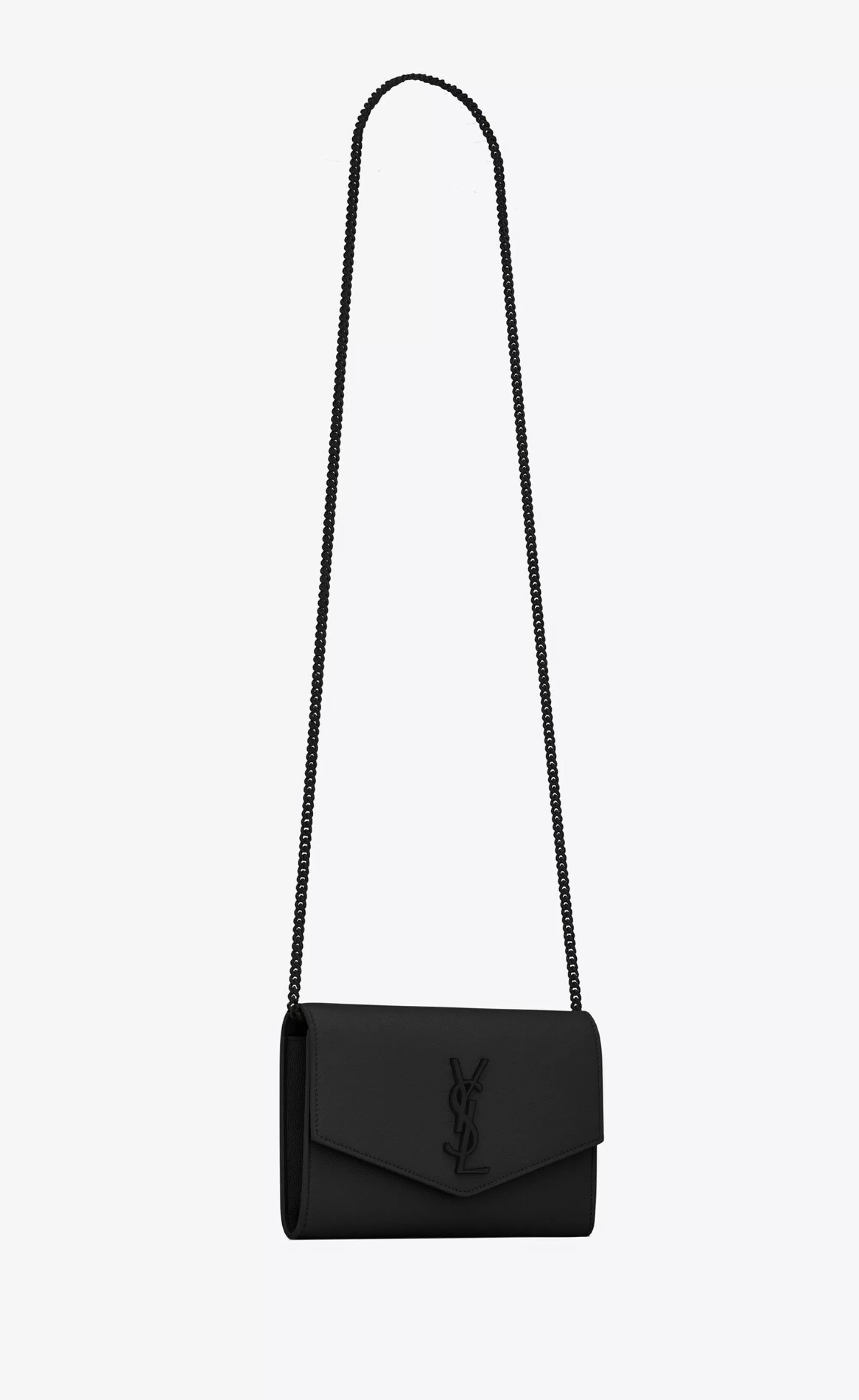 Women Saint Laurent CHAIN WALLETS^UPTOWN Chain Wallet In Grain De Poudre Embossed Leather | | YSL.com