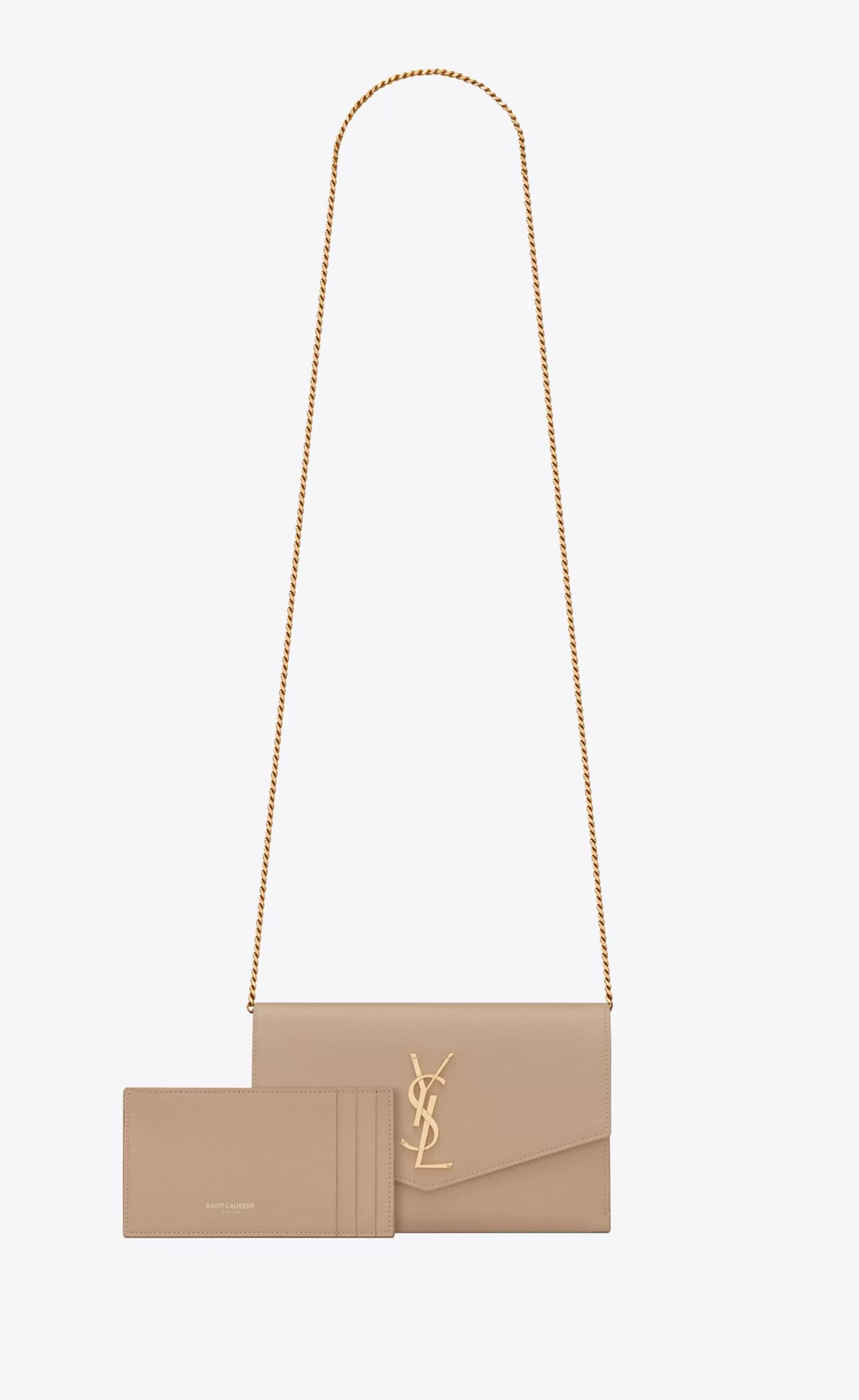 Women Saint Laurent CHAIN WALLETS | MINI BAGS^UPTOWN Chain Wallet In Grain De Poudre Embossed Leather | | YSL.com