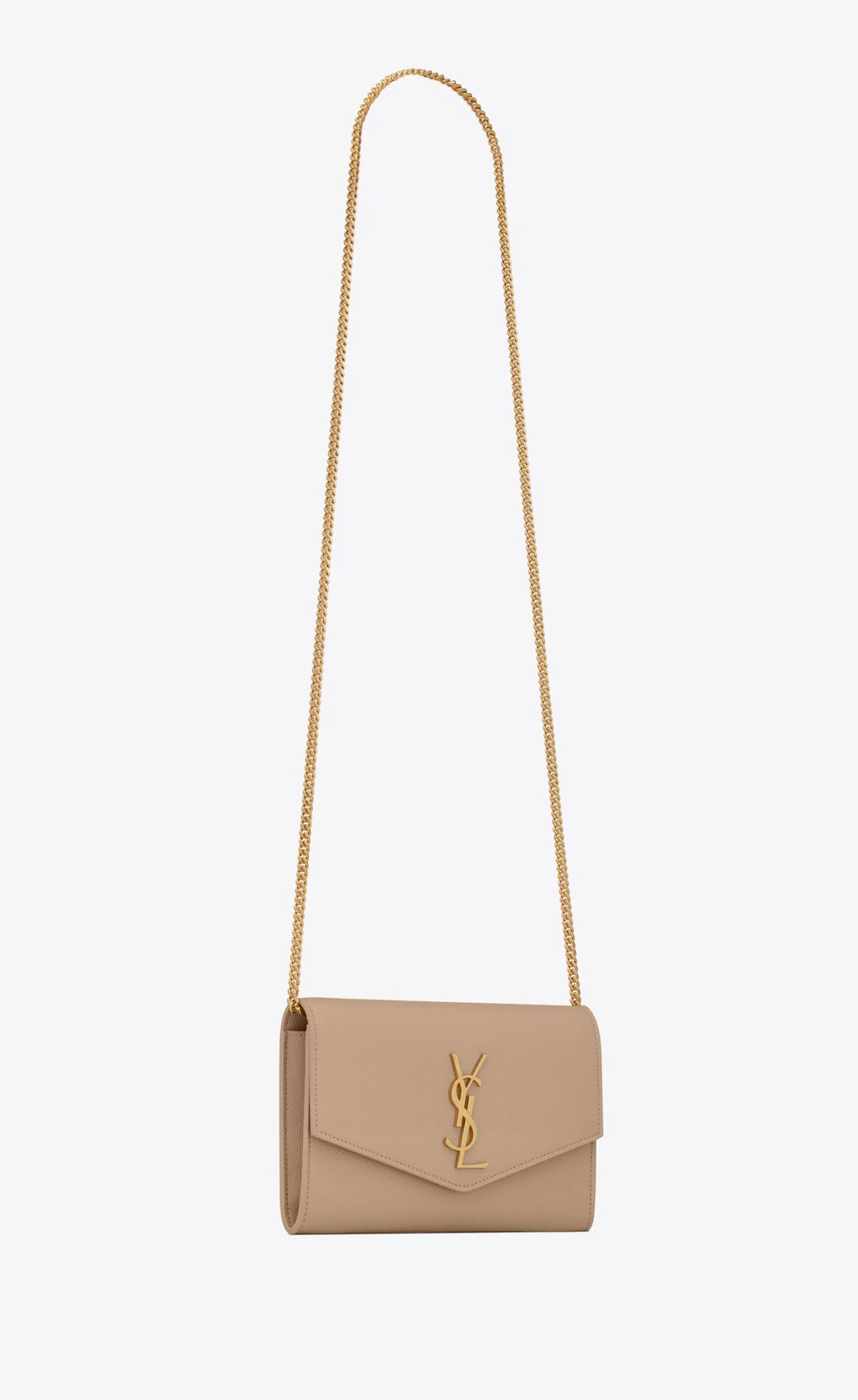 Women Saint Laurent CHAIN WALLETS | MINI BAGS^UPTOWN Chain Wallet In Grain De Poudre Embossed Leather | | YSL.com
