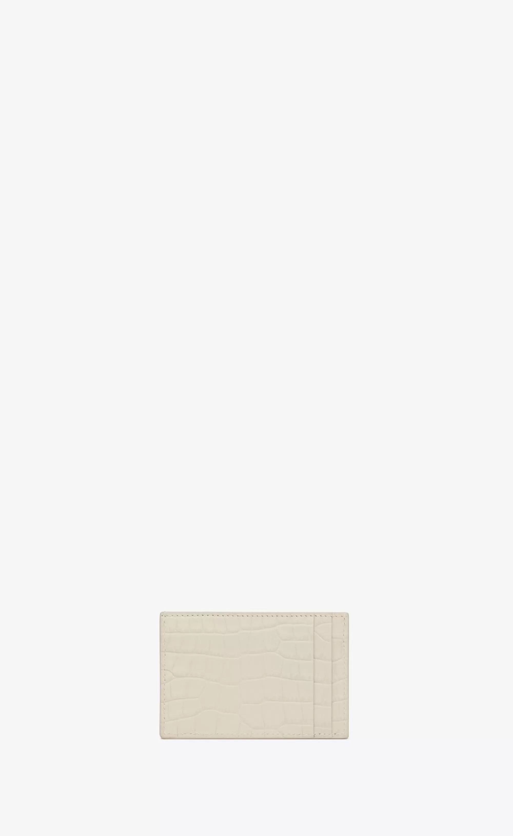 Women Saint Laurent CARD CASES^UPTOWN FLAP Card Case In Crocodile-embossed Shiny Leather | | YSL.com
