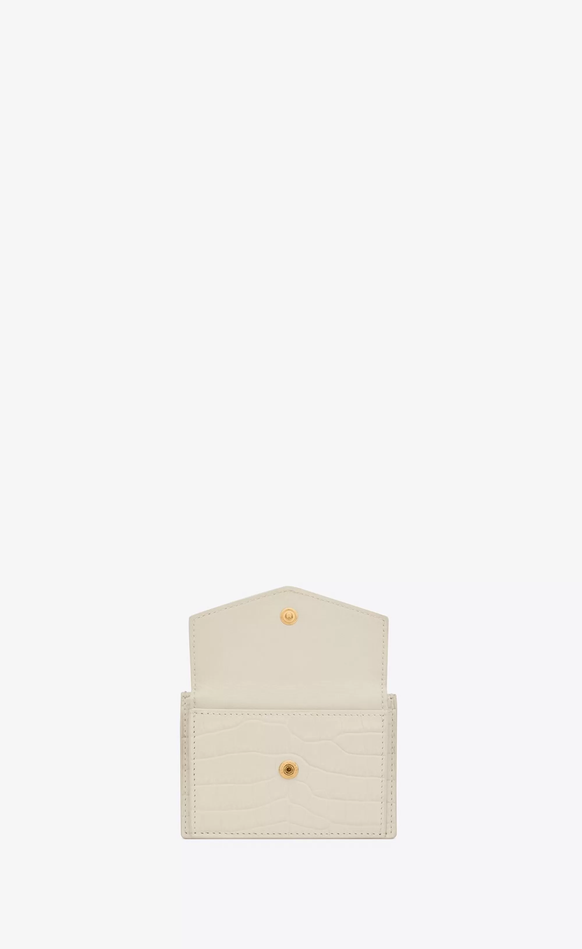 Women Saint Laurent CARD CASES^UPTOWN FLAP Card Case In Crocodile-embossed Shiny Leather | | YSL.com