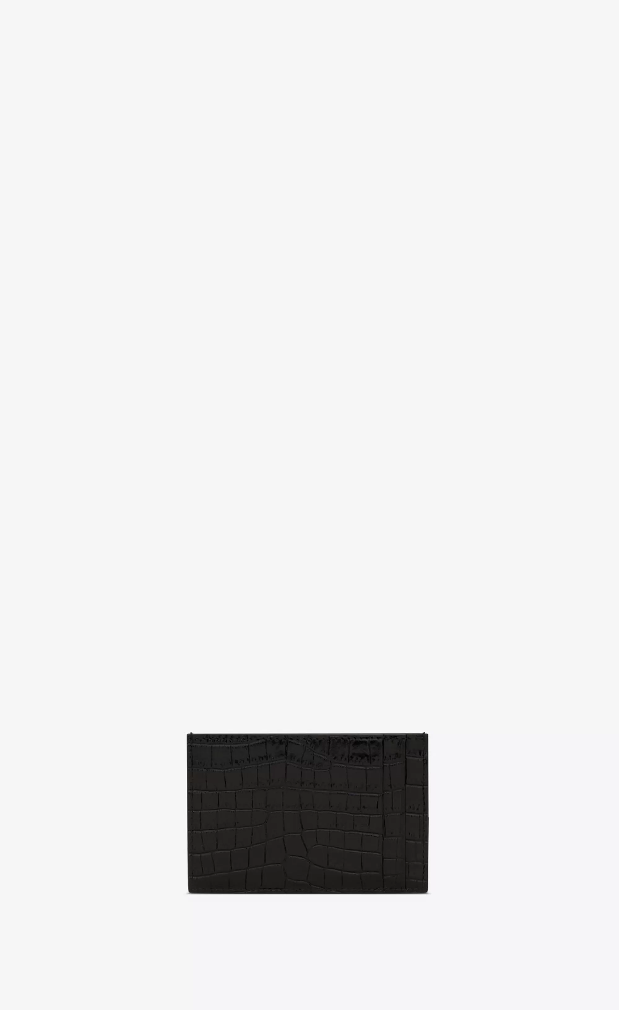 Women Saint Laurent CARD CASES^UPTOWN FLAP Card Case In Crocodile-embossed Shiny Leather | | YSL.com