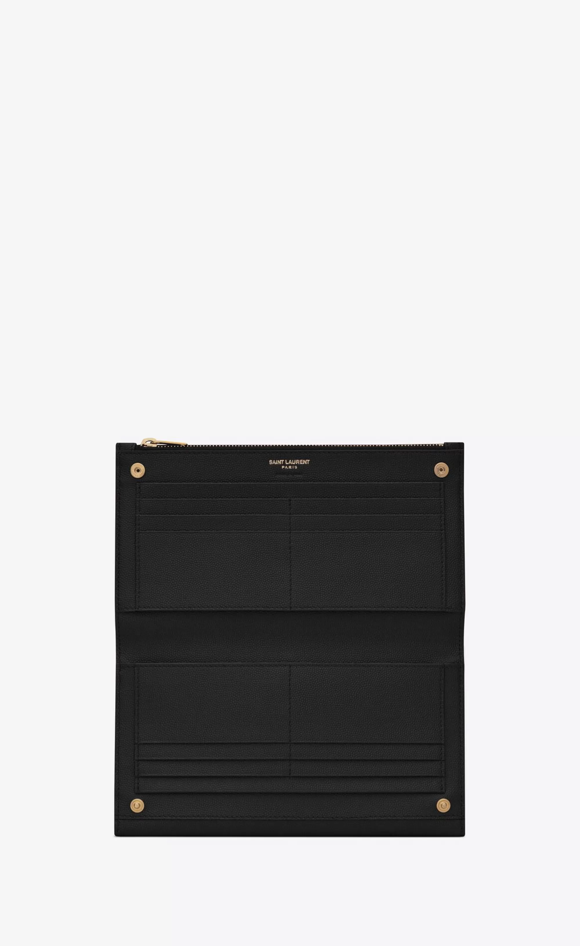 Women Saint Laurent WALLETS^UPTOWN Large Wallet In Grain De Poudre Embossed Leather | | YSL.com