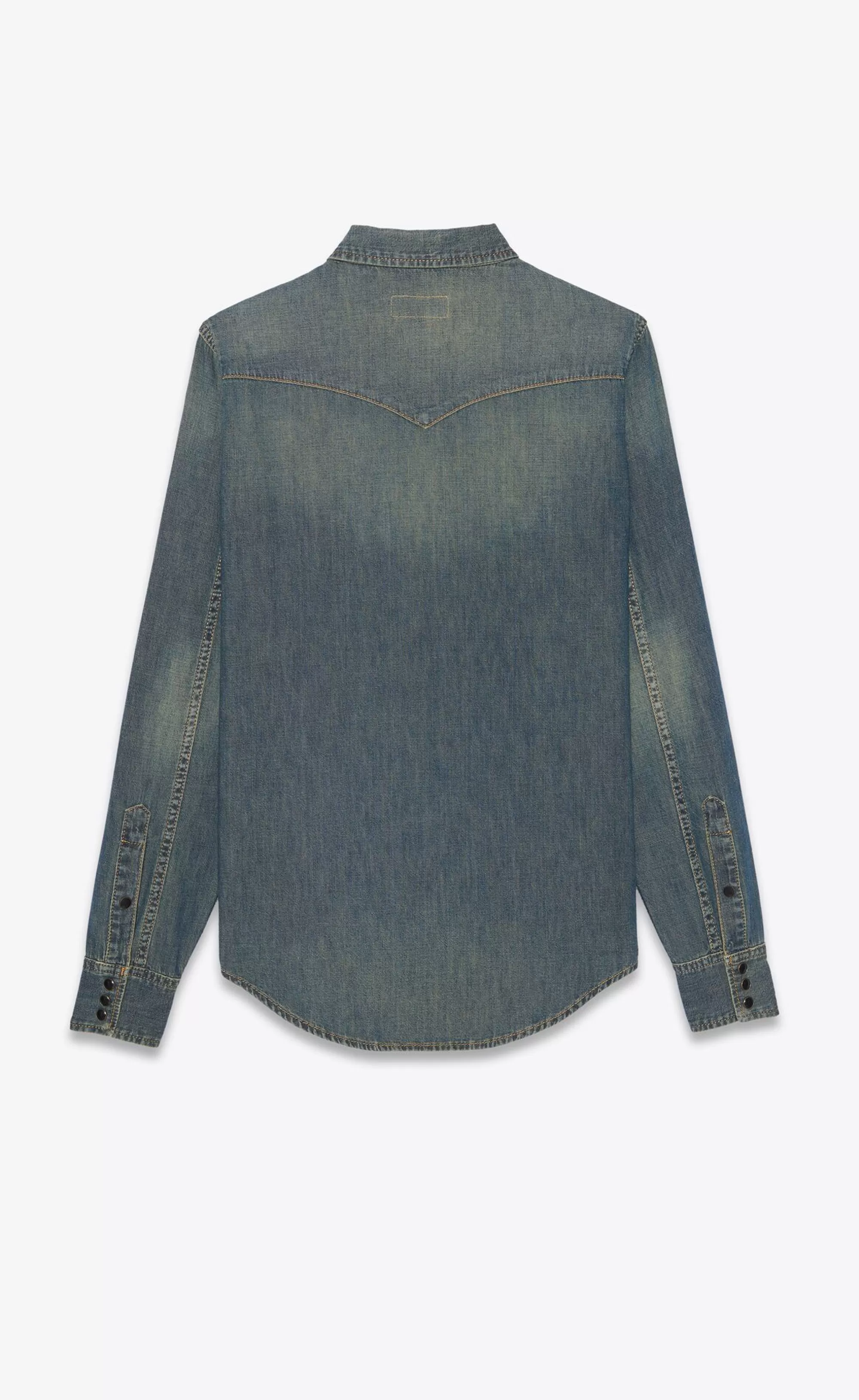 Saint Laurent ALL READY TO WEAR^Western Shirt In Denim | | YSL.com